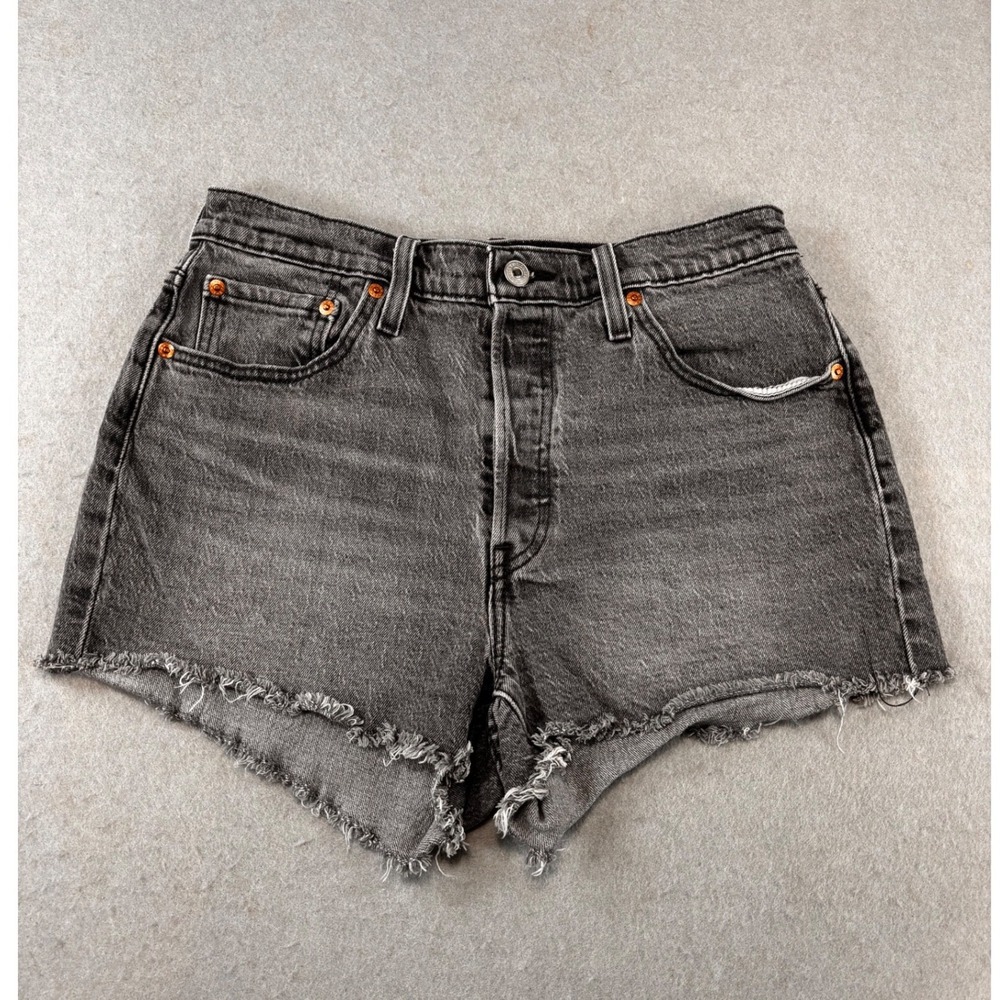 Levis's 501 Womens Size 29‎ Gray Button Fly Denim Jean Cut Off Outdoor Shortie